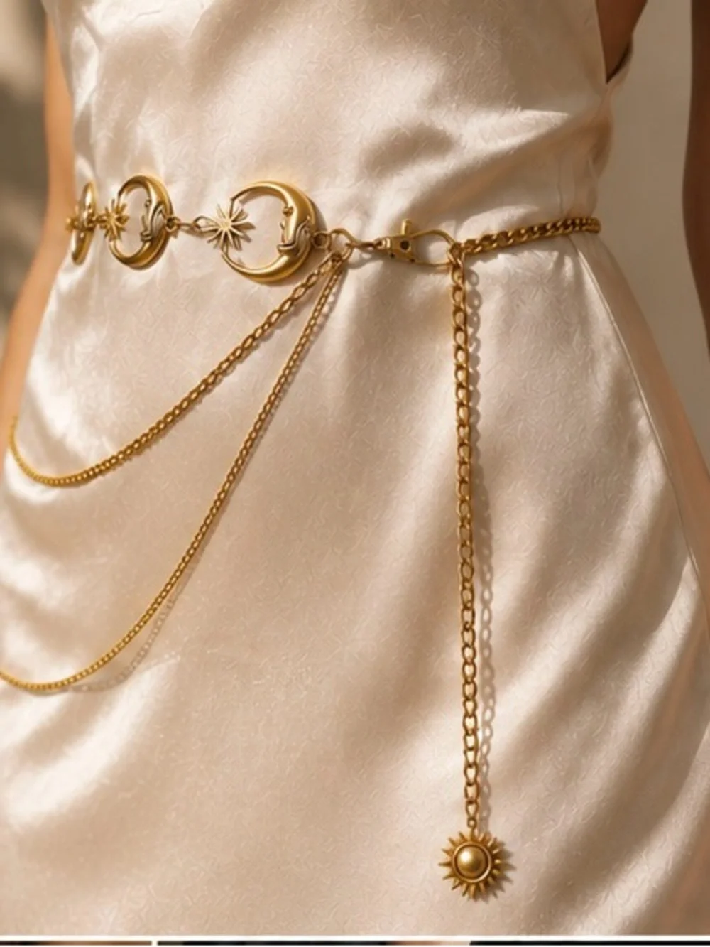 Gold Moon & Star Chain Belt - Women Accessories